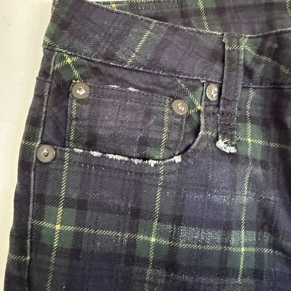R13 Kick Fit Jeans Womens 27 Printed Tartan Plaid F22 Designer Grunge Punk Denim - Picture 3 of 16